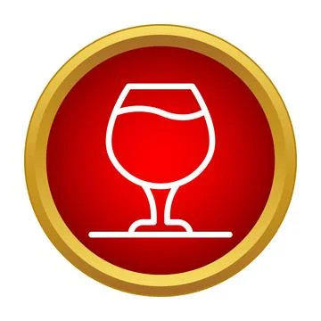 Brandy glass icon button for alcohol drink selection Stock Illustration
