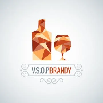 Brandy glass poly design vector background Stock Illustration