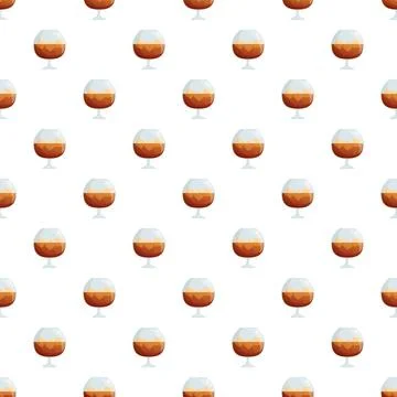 Brandy glasses seamless pattern flat design on white Stockillustratie