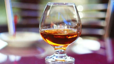 Brandy with lemon. Stock Photos