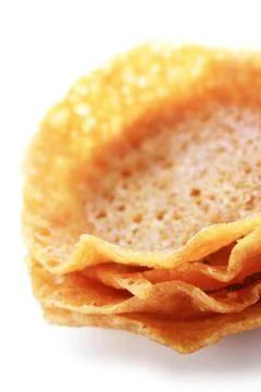 Brandy snap baskets Stock Photos