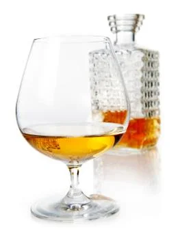 Brandy snifter with decanter Stock Photos