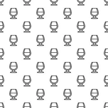 Brandy snifter glass seamless pattern background 스톡 일러스트