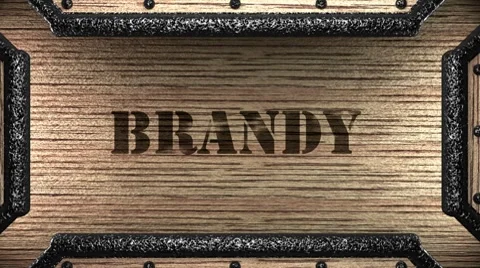 Brandy on wooden stamp Stock Footage 8648826