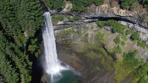 Brandywine Falls: approaching ammonite waterfall with rainbow 006 Stock Footage 145737657