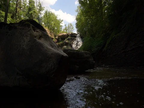 Brandywine Falls in the far distance Stock Footage 77167244