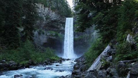 Brandywine falls wide angle. Viewed from canyon below. Stock Footage 280150229