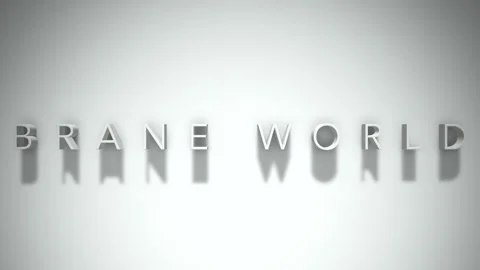 Brane world 3D title animation with shadows on a white background Stock Footage 296840186