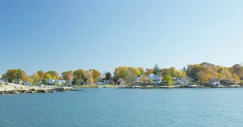 Branford Point during Fall time shot at 120 fps slow motion in Branford Stock Footage 73331958
