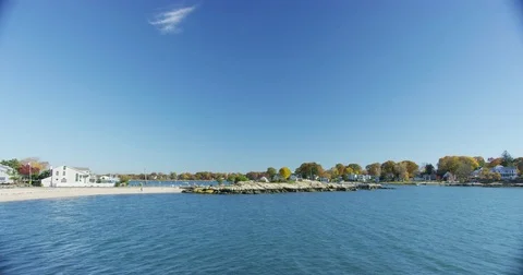 Branford Point during Fall time in Branford Connecticut. Stock Footage 73334151