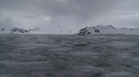 Brash ice up close and cold, Antarctica Stock Footage 34313892