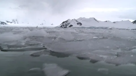 Brash ice forming. Close up of reflective sea, Antarctica Stock Footage 34312986