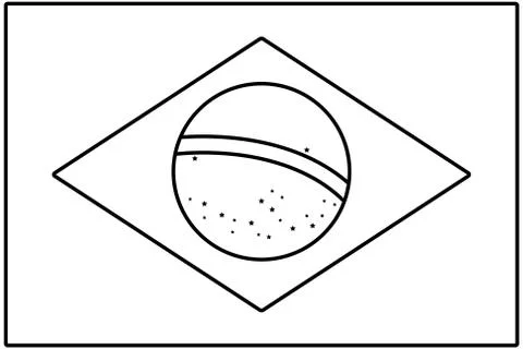 Brasil flag flat isolated vector in black and white イラスト素材