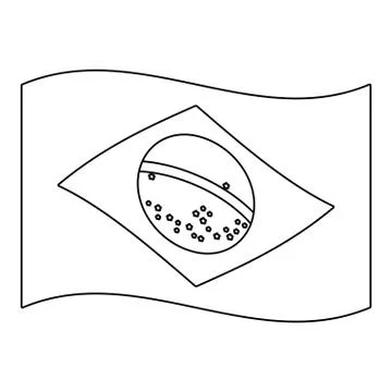 Brasil flag flat isolated vector in black and white 스톡 일러스트