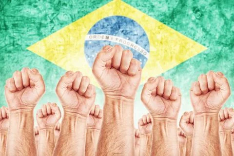 Brasil labour movement, workers union strike Stock Illustration