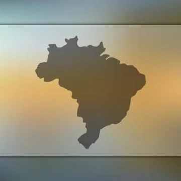 Brasil map. Vector silhouette of Brasil. Blurred background Stock Illustration