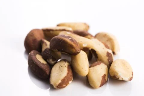 Brasil nuts isolated on white background Stock Photos