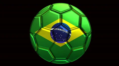 Brasil soccer ball spinning Stock Footage 34689876