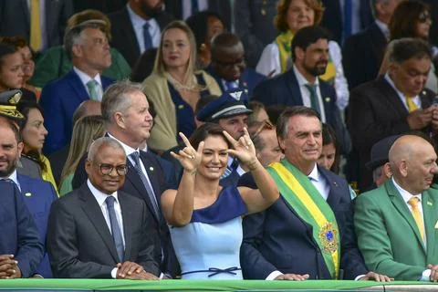  Brasilia (DF), 09/07/2022 - September 7 Parade/ First Lady Michelle Bolso... Stock Photos