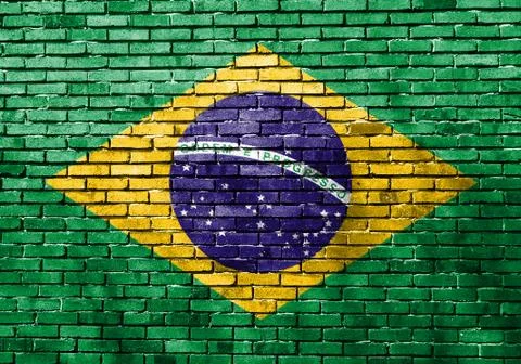 Brasilian flag. Stock Photos