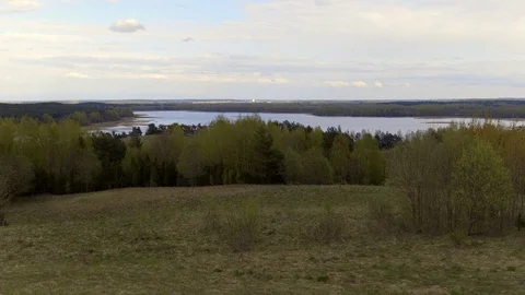 Braslav lakes. Mount Mayak. Belarus. Stock Footage 77203334