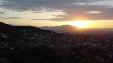 Brasov Citadel drone view Stock Footage 199452521