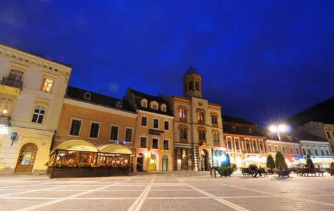 Brasov at night Stock Photos