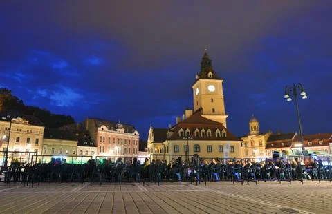 Brasov at night Foto stock