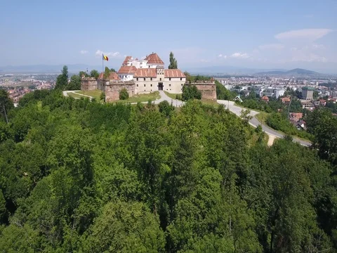 Brasov Romania aerial video footage in 4K Stock Footage