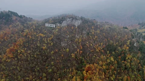 Brasov Sign Orbit Stock Footage 290444789