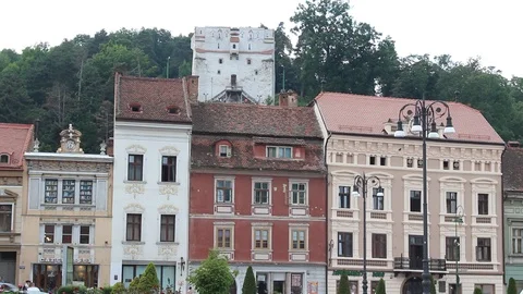 Brasov: The White Tower Stock Footage 97669860