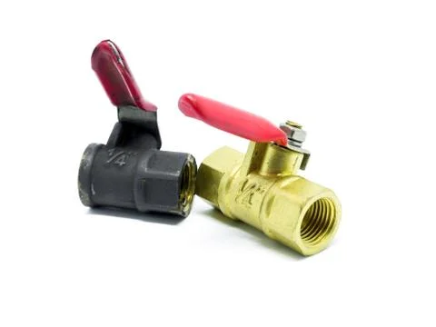 Brass ball valve. Stock Photos