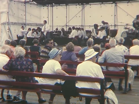 Brass band on Brighton pier Stock Footage 203825185