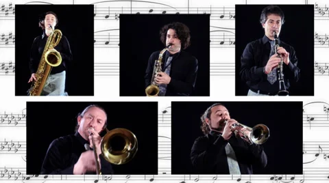 Brass band collage Видео 32480716