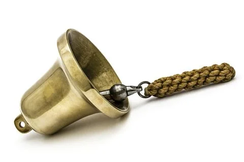 Brass bell, isolated on white background Stock Photos