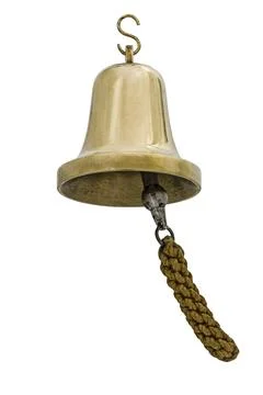 Brass bell, isolated on white background Stock Photos