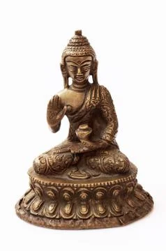 Brass Buddha statue Stock Photos