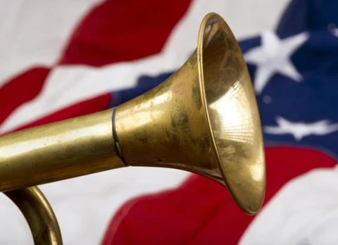 Brass Bugle. Stock Photos