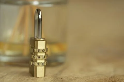 Brass combination padlock with numeric code for security and data protection Stock-Fotos