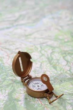 Brass compass Stock Photos