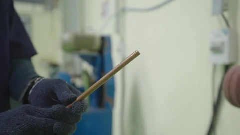 Brass Copper Pipe Industial Machine Stock Footage 322114879