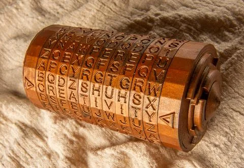 Brass cryptex invented by Leonardo da Vinci from the book da vinci code Stock Photos