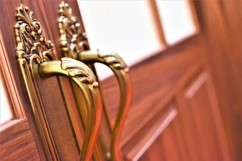 Brass door knobs Stock Photos