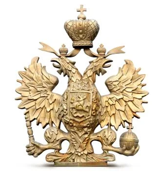 Brass double-headed eagle symbol of Russia Stock Photos