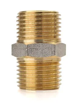 Brass fitting isolated Stock Photos