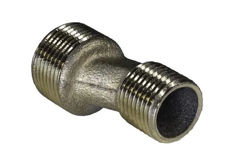 Brass fitting for pipe adapter Stock Photos