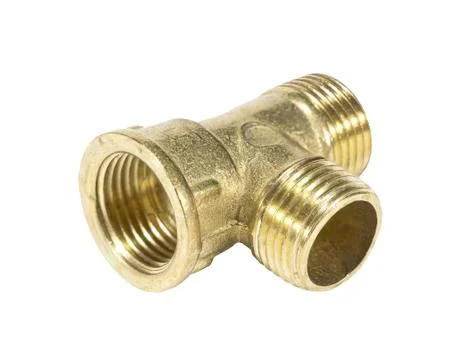 Brass fitting for plumbing Stock Photos