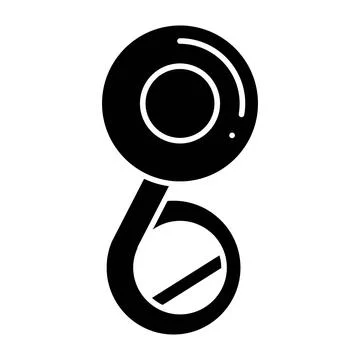 Brass Horn Glyph Icon Stock Illustration