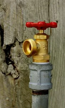Brass hose bib Stock Photos
