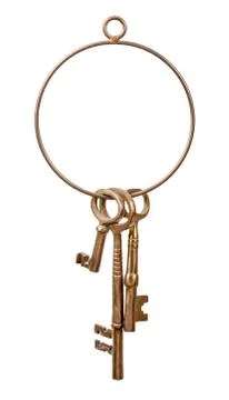 Brass key ring and keys Foto stock
